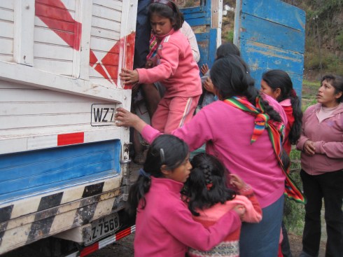Piling into the Truck